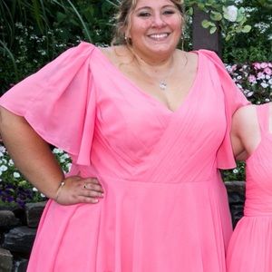 Azazie Ayana Flamingo bridesmaid dress